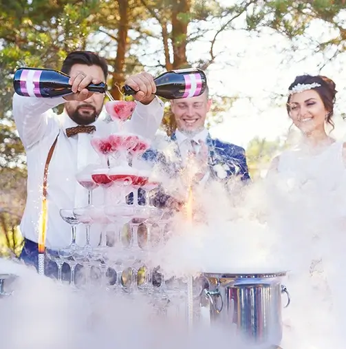 Effet fumée carboglace mariage Maroc – glace carbonique dans eau chaude